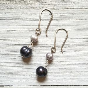 Handmade Fresh Water Pearl Sterling Silver Dangle Earrings